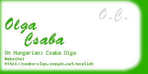 olga csaba business card